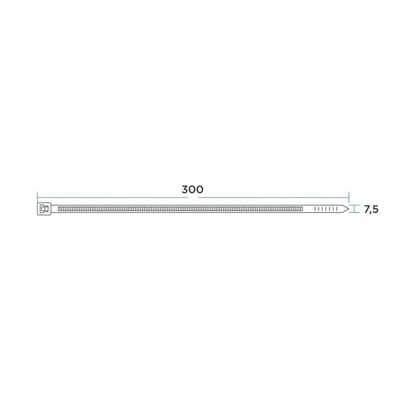 Стяжка нейлоновая многоразовая 300x7,5мм, белая (100 шт/уп) REXANT