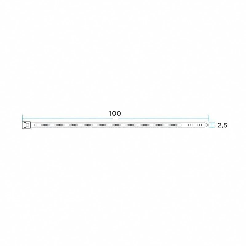 Стяжка нейлоновая многоразовая 100x2,5мм, белая (100 шт/уп) REXANT
