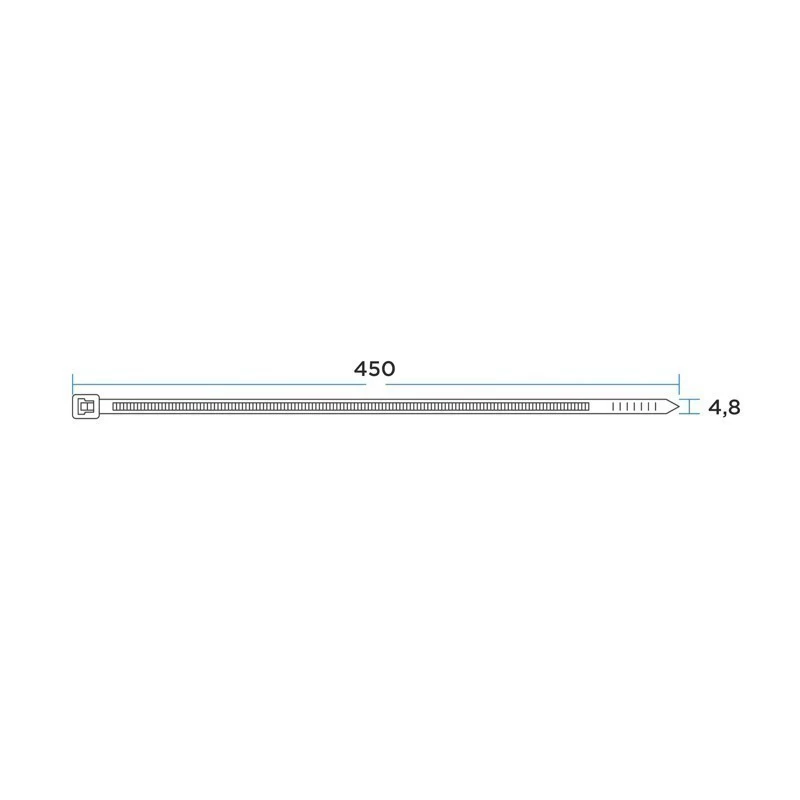 Стяжка кабельная нейлоновая 450x4,8мм, белая (100 шт/уп) REXANT