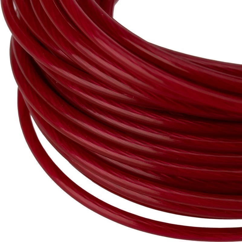 Трос стальной в ПВХ оплетке d=2,5мм, красный (моток 20м) REXANT