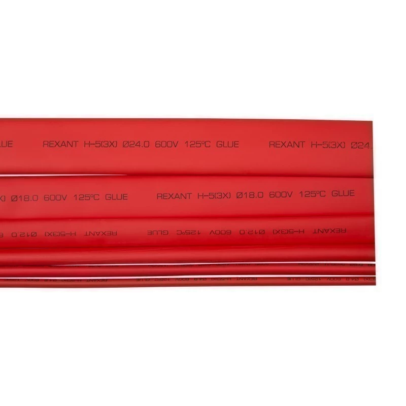 Трубка термоусаживаемая СТТК (3:1) двустенная клеевая 4,8/1,6мм, красная, упаковка 10 шт. по 1м REXANT