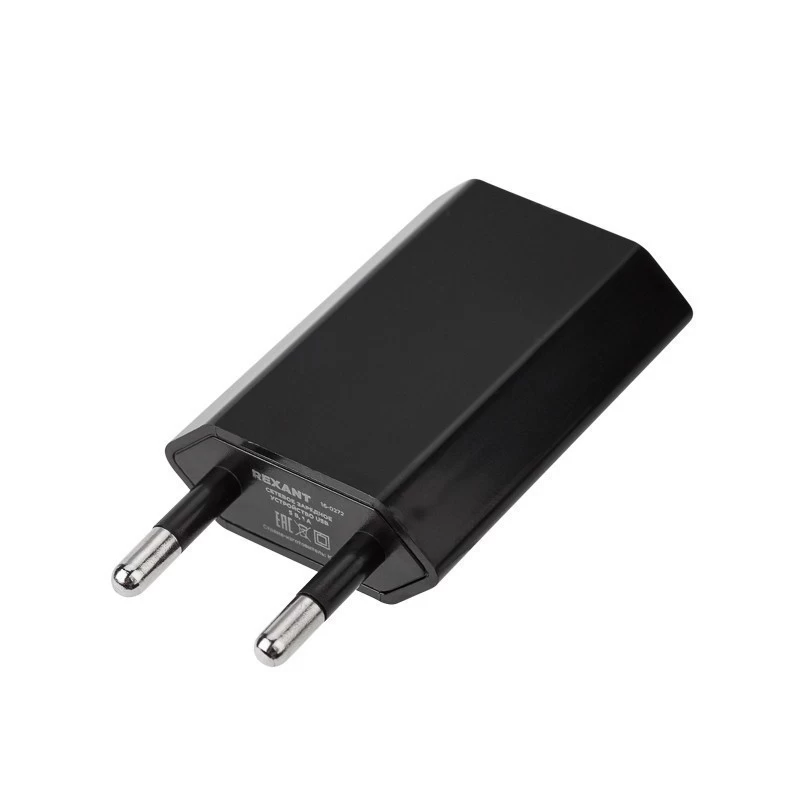 Сетевое зарядное устройство для iPhone/iPad REXANT USB, 5V, 1 A, черное