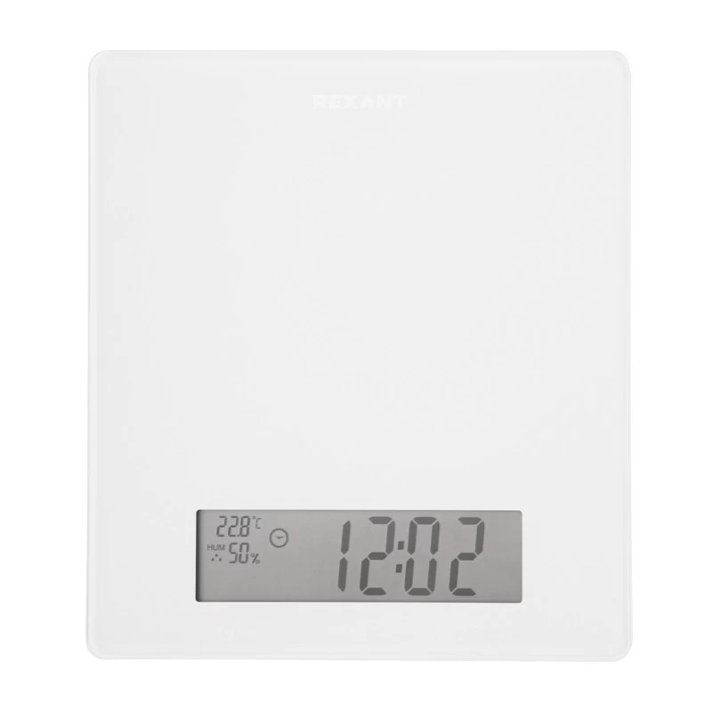 Весы кухонные электронные мультифункциональные, белые/стекло/до 5 кг REXANT