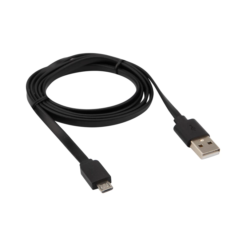Кабель USB-A – micro USB, 2,4А, 1м, 2,4A, ПВХ, черный REXANT