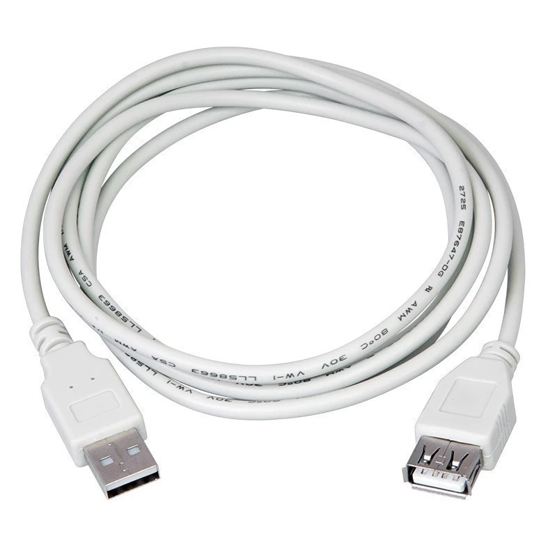 Кабель шт. USB-A – гн. USB-A, 2,4А, 3м, ПВХ, серый REXANT