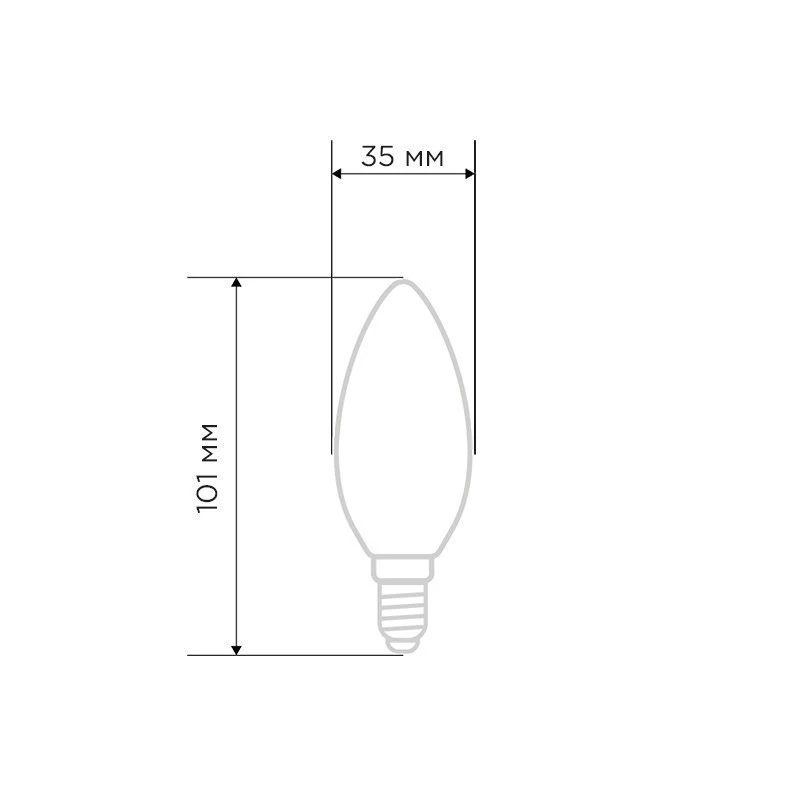 Лампа филаментная Свеча CN35 9,5Вт 950Лм 2700K E27 прозрачная колба REXANT