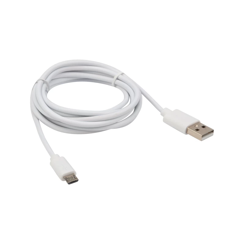 Кабель USB-A – micro USB, 1А, 1,8м, ПВХ, белый REXANT