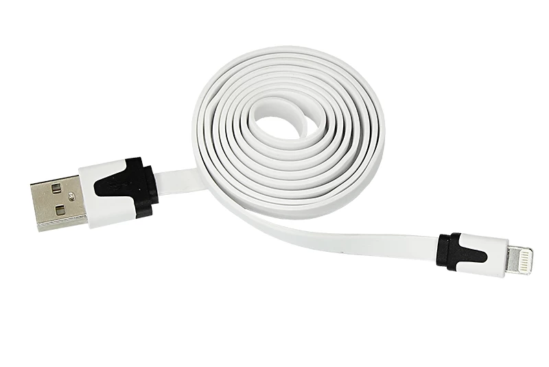 Кабель USB-A – Lightning для Apple, 1А, 1м, ПВХ, белый, плоский REXANT