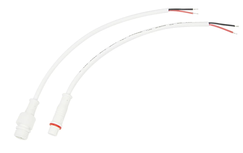 Соединительный кабель (2pin) герметичный (IP67) 2х0.35 мм² белый REXANT